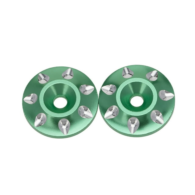 letairis 2 Pieces RC Rear Wing Buttons Washer Multi-functional Tail Protection Spacer Tail Gaskets Replacement for 1/10 Car green