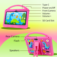 thumbnail image 4 of Veidoo 7 inch Android Tablets for Kids, 2GB RAM, 32GB ROM, iWawa Apps & Parent Controls, Safety Eye Protection Screen, Educational Games, WiFi, Dual Camera, Silicone Case (Pink), 4 of 6
