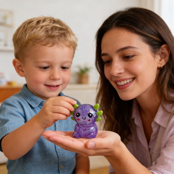 EGNMCR Sequin Squeezable Maltoses Salamander Cartoons Squeezable Sculpting Fun