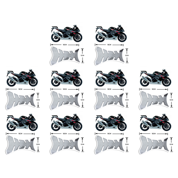 10 Uds. Adhesivo Universal Resina para Motocicleta Pegatina Protectora Almohadilla Tanque Y Gas Color