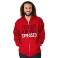 thumbnail image 4 of Funny Father Knows Stressed Pun Zip Hoodie Sweatshirt Men Brisco Brands M, 4 of 6
