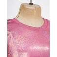 thumbnail image 6 of Lejafay Kids Girls Sparkly Metallic T-shirt Boys Short Sleeves Tops for Hip Hop Jazz Sports Rose Red 180, 6 of 7