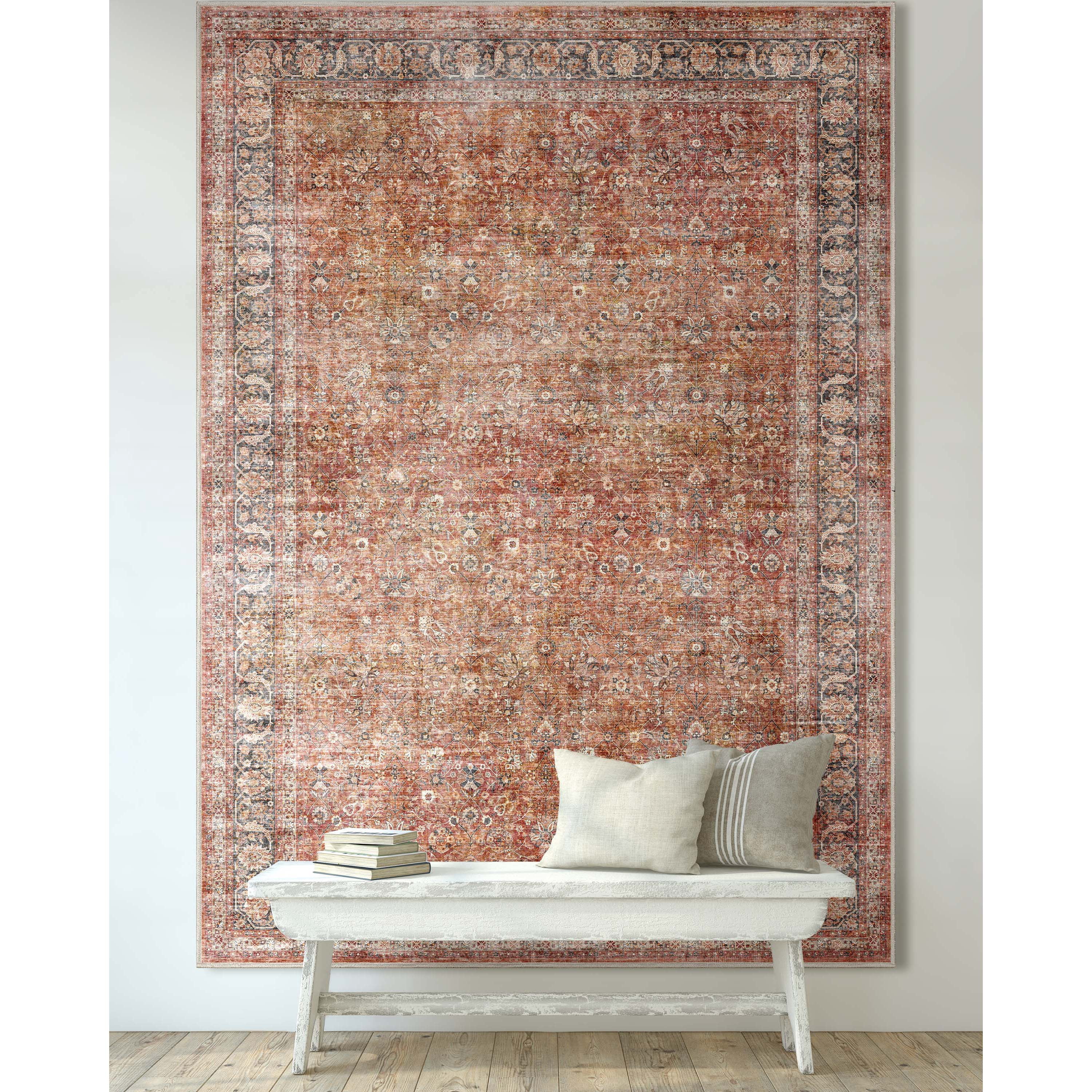 Well Woven Asha Delphine Vintage Persian Oriental Red 3'11" x 5'3" Flat-Weave Area Rug