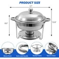 thumbnail image 6 of Chafing Dish for Buffet, 8 Pack 6 QT Stainless Steel Chafing Servers Food Warmer Sets with Trays Pan Lid Folding Frame Stand for Kitchen Party Banquet Dining, 6 of 9