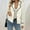 Beige, variant on Levmjia Womens Cropped Jacket Long Sleeve Contrast Color Trim Tweed Textured Polyester Casual Office Commute Fall Winter Classic Chic Outerwear