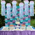thumbnail image 3 of Mermaid Party Decorations, Jellyfish Paper Lanterns Mermaid Scales Hanging Lantern for Mermaid Birthday Party Baby Shower Under The Sea Ocean Decorations Pack of 8, 3 of 7