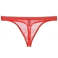 thumbnail image 1 of Fengqque String Tanga pour Homme Transparent, sous-Vêtements String en Maille Transparente, Tangas Montrant Beaucoup, T-back Rouge 8(L), 1 of 2
