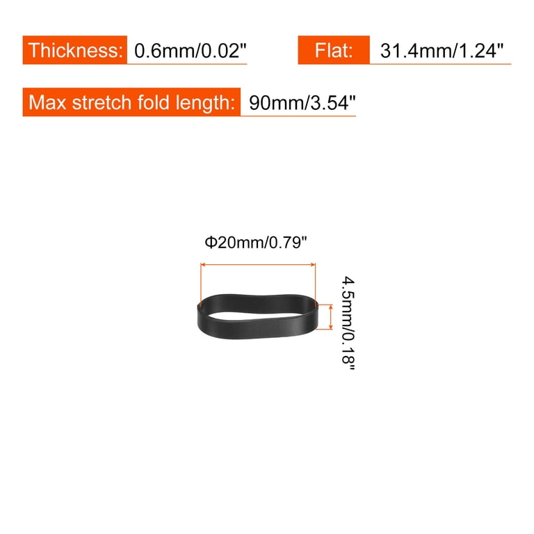 200pcs Silicone Rubber Bands - 5/8 Inch Flat Black Non-Slip Bands For Organizing, Bundling & Crafting