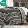 thumbnail image 6 of Superior 3-Pieces High-Durability Cotton-Blend Bedspread Set, King, Charcoal, 6 of 9