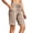 Khaki women drawstring high waisted shorts a1, variant on Cagogo Women Drawstring High Waisted Bermuda Shorts with Pockets Casual Solid Lounge Pants Summer Vacation Beach Travel Workout Clothes, White M