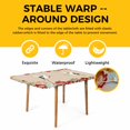 thumbnail image 4 of Rustic Crane Table Cloths for 3 Foot Rectangle Tables, Vintage Red Teal Spring Floral Botanical Patio Waterproof Elastic Fitted Tablecloths, Washable Rectangular Table Cover for Camping, 4 of 8