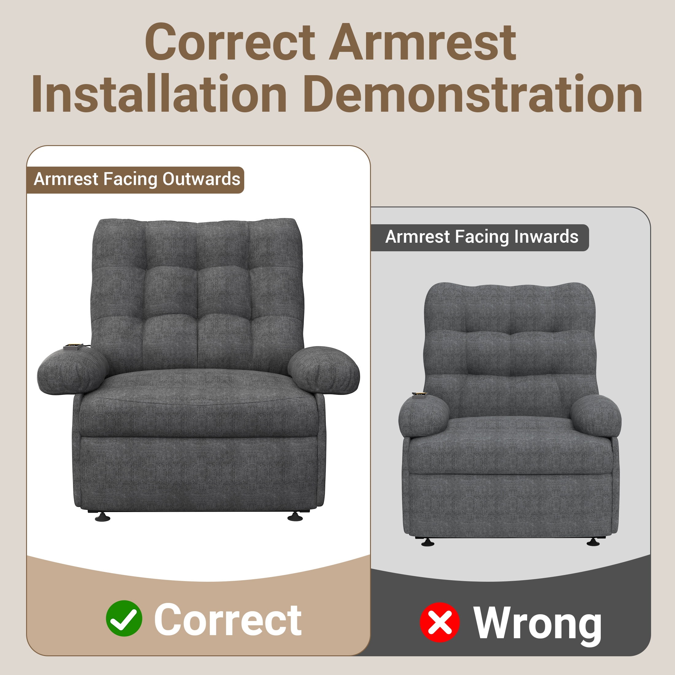 UHOMEPRO Small Electric Recliner Chair for Seniors, Compact Recliner for Small Spaces with Wider Seat Comfort, Easy Remote Control, Adjustable Backrest & Footrest