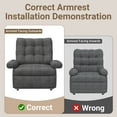 thumbnail image 5 of Clearance! 3 Motor Power Lift Recliner Chair, Independent Back Foot and Lift Control, Easy Stand Assist Electric Recliner for Seniors, No Massage Design, Gray, 5 of 12