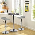 thumbnail image 3 of Mesa de Bar Redonda Rotación Negro, con base plateada, Altura Ajustable HOMEMAKE FURNITURE  Moderno, 3 of 6