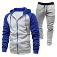 thumbnail image 3 of Letdown Men's Tracksuits 2 Piece Outfits Casual Running Jogging Warm Up Full Zip Sweat Suits Casual Athletic Jogging Warm Up Sets (Light Blue, M), 3 of 3