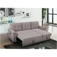 thumbnail image 3 of JERFIT Light Gray Linen Reversible Sleeper Sectional Sofa with Storage Chaise, USB Ports, 3 of 8
