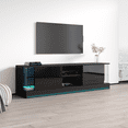 thumbnail image 3 of Efecto 01 TV Stand for TVs up to 80", Modern High Gloss 73" Entertainment Center, TV Media Console with Storage Cabinets and LED Lights, 3 of 5