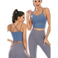 thumbnail image 2 of SAYFUT 4 Pack Womens Sports Bra Cross Back Bra Workout Bra Top Bralette Sexy Strappy Active Fitness Yoga Bras with Removable Padded Crop Tops, 2 of 8