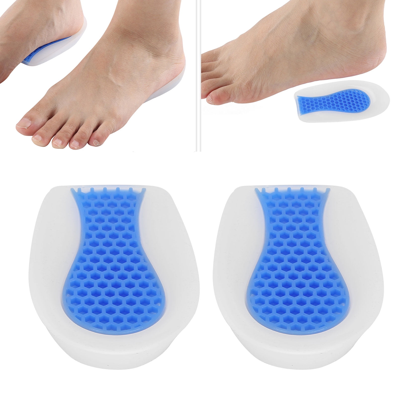 Heel Cup Insole Elastic Silicone Soft For Women Men Reducing Shock And Pressure Protect Feet S 35 40 L 41 46