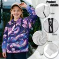 thumbnail image 6 of Uorisanigo Girls Half Zip Pullover Sweatshirt Oversized Cherry Blossom Snake Long Sleeve Pullover Top Outerwear No Hood Fashion Drop Shoulder Jackets Hoodies Fall Clothes, 6 of 7