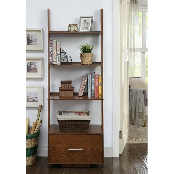 Convenience Concepts American Heritage Ladder Bookcase with File Drawer