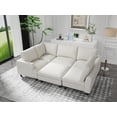 thumbnail image 3 of U-Shaped Oversized Modular Sectional Sofa Couch with Movable Ottoman,Chenille Upholstered L/U 6 Seaters Free Combined Corner Sofa&Couch Convertible Spacious Sleeper Sofabed for Living Room, 3 of 12