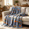 thumbnail image 3 of Halloween Plush Throw Blanket, Velvet Soft Oversized Fall Blanket with Cute Cartoon Character Design, Cozy Warm Lightweight Blanket for Sofa, Bed and Home Seasonal Decor, 3 of 4