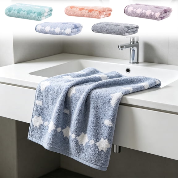 WDOBM Reusable Washcloths, Unisex Tone‑Striped Coral Fleece Household Bath Towel, Highly Absorbent Quick Dry Machine Washable, Lightweight Sport Towels for Travel Fitness