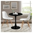 thumbnail image 2 of 27.5" Small Round Dining Table, Modern Style Table for 1-2 People, Space-Saving Table for Dining Room, Kitchen, or Cafe, Black Pedestal Base, 2 of 2