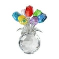 thumbnail image 2 of CQCYD under $5 Crystal Rose Bouquet Ornament, Crystal Glass Rose Bouquet, Transparent Rose Decor Ornament, Valentine Home Decoration Gift, Light Refracting Rose Centerpiece, 2 of 7