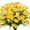 Yellow, variant on TETOU 4 Bundles Artificial Daisies Flowers for Garden UV Resistant Fake Greenery for Window Indoor Home Office Decoration(White)