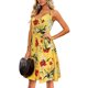 thumbnail image 3 of VISgogo Vestido sin mangas de verano para mujer, estampado de flores/leopardo para adultos, cuello en V, correa de espagueti cruzada, una pieza con bolsillos VISgogo  moda, 3 of 6