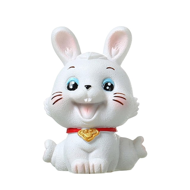 Estatua de conejo para el Año Nuevo chino, figura de animal, adorno artesanal para el Festival de Primavera Sesión
