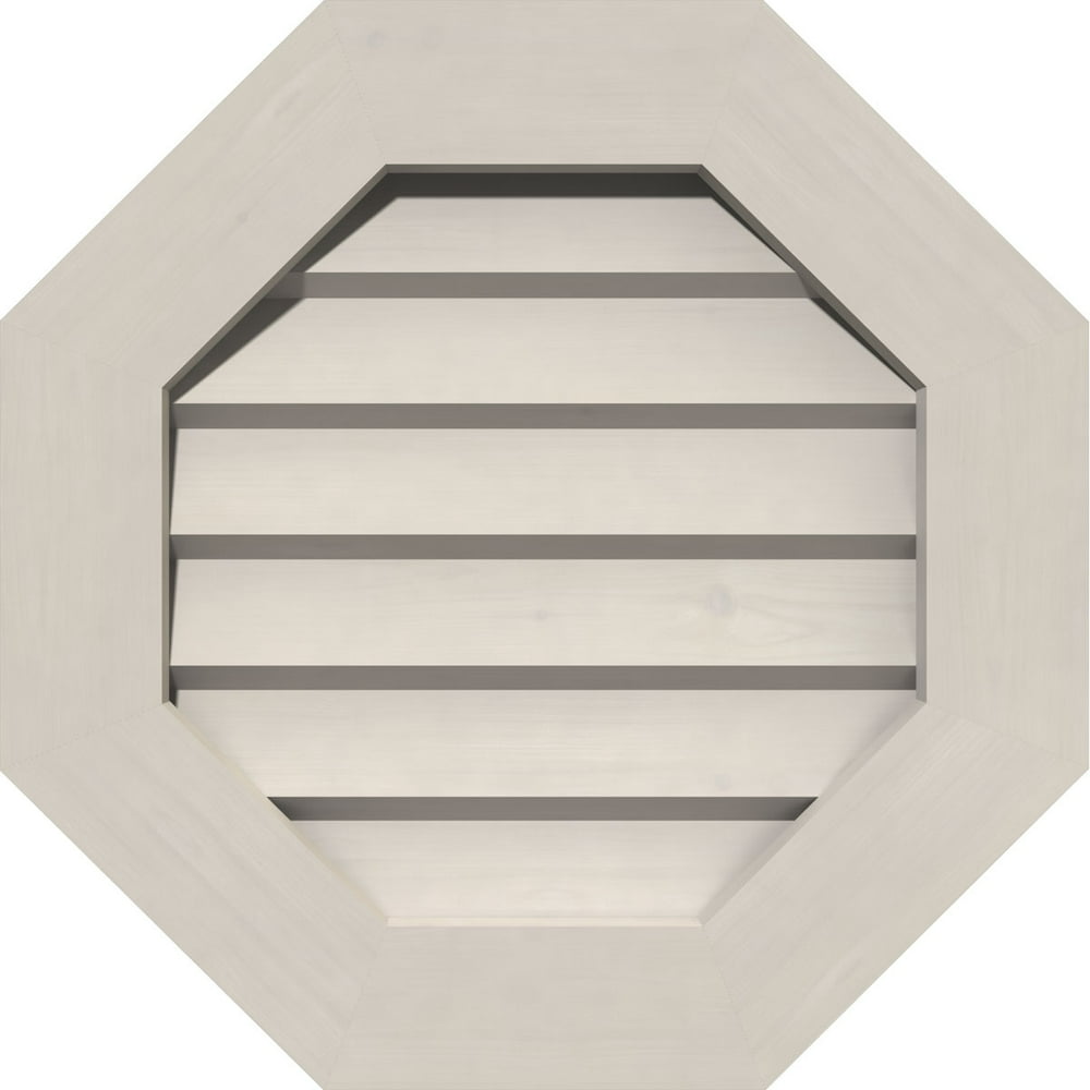 12"W x 12"H Octagonal Gable Vent (17"W x 17"H Frame Size) Primed, Non