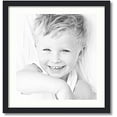 thumbnail image 1 of 18x19 inch  black picture frame with 2 inch single fabric white mat, singlemat-frbw26079-18x19-65, 1 of 2