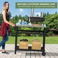 thumbnail image 5 of Portable BBQ Grill Table - Outdoor Prep Cart with Stainless Steel Top & 3-Tier Storage | Heavy-Duty HDPE Base for Patio, Camping & Backyard (Black), 5 of 8