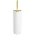 thumbnail image 6 of mDesign Plastic Toilet Bowl Brush and Holder - 2 Pack - White/Gold, 6 of 7