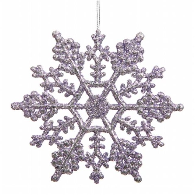 Vickerman M101436 Boîte de 4 Po. Flocon de Neige Pailleté Lavande 24-Pvc
