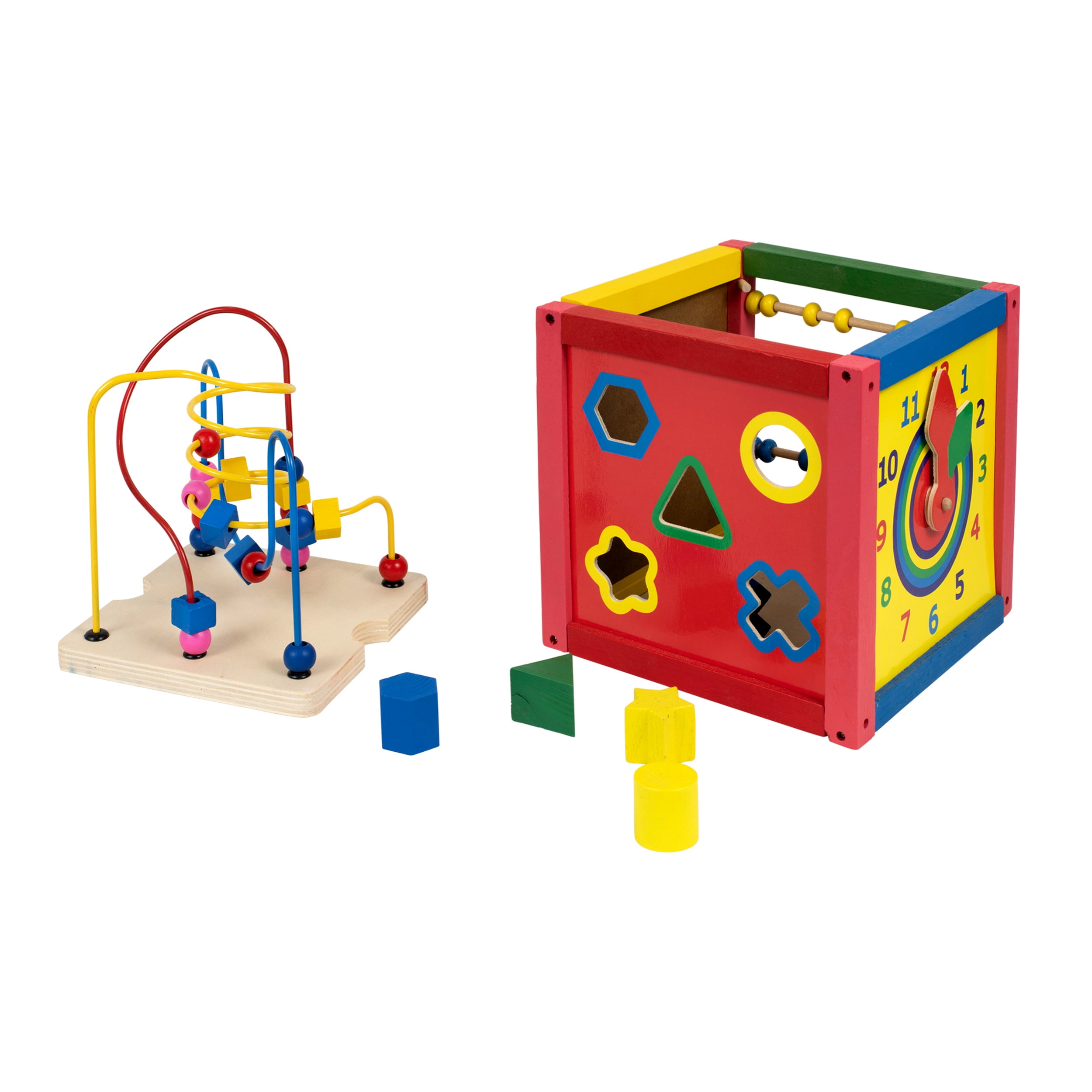 Homeware Wooden 5 in 1 Activity Cube for Children Age 3 and Up