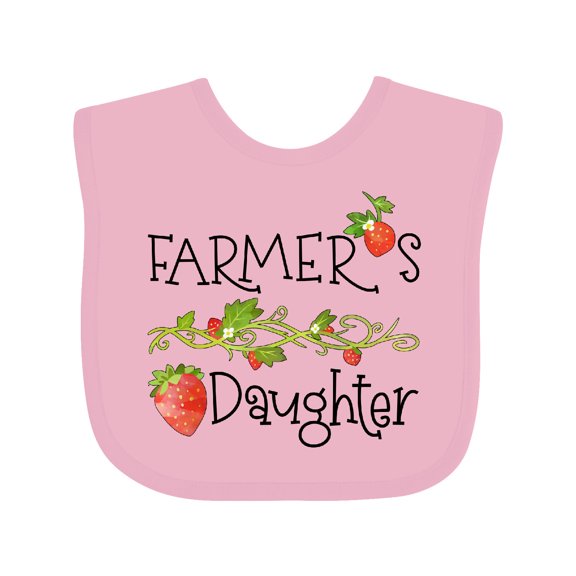 Inktastic Farmer's Daughter Vine with Strawberries Girls Baby Bib