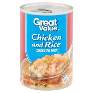 Image of GREAT VALUE, CHICKEN & RICE CONDENSED SOUP