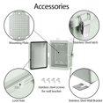 thumbnail image 5 of FrostHike Junction Box, Hinged Clear Cover Stainless Steel Latch ABS Plastic IP67 Waterproof, Outdoor Electrical Enclosure with Mounting Plate, Project Box for Electronics,8.2"x4.2"x2.9", Grey, 5 of 5