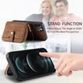 thumbnail image 3 of for iPhone 16 Pro Max Wallet Case, Crossbody Phone Purse with Card Holder for Women, Zipper PU Leather Carrying Cover Gift with Shoulder Strap Kickstand Anti-drop for iPhone 16 Pro Max - Brown, 3 of 10