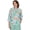 Green multi, variant on Alfred Dunner Womens Tropical Flower Eyelet Tie Sleeve Top