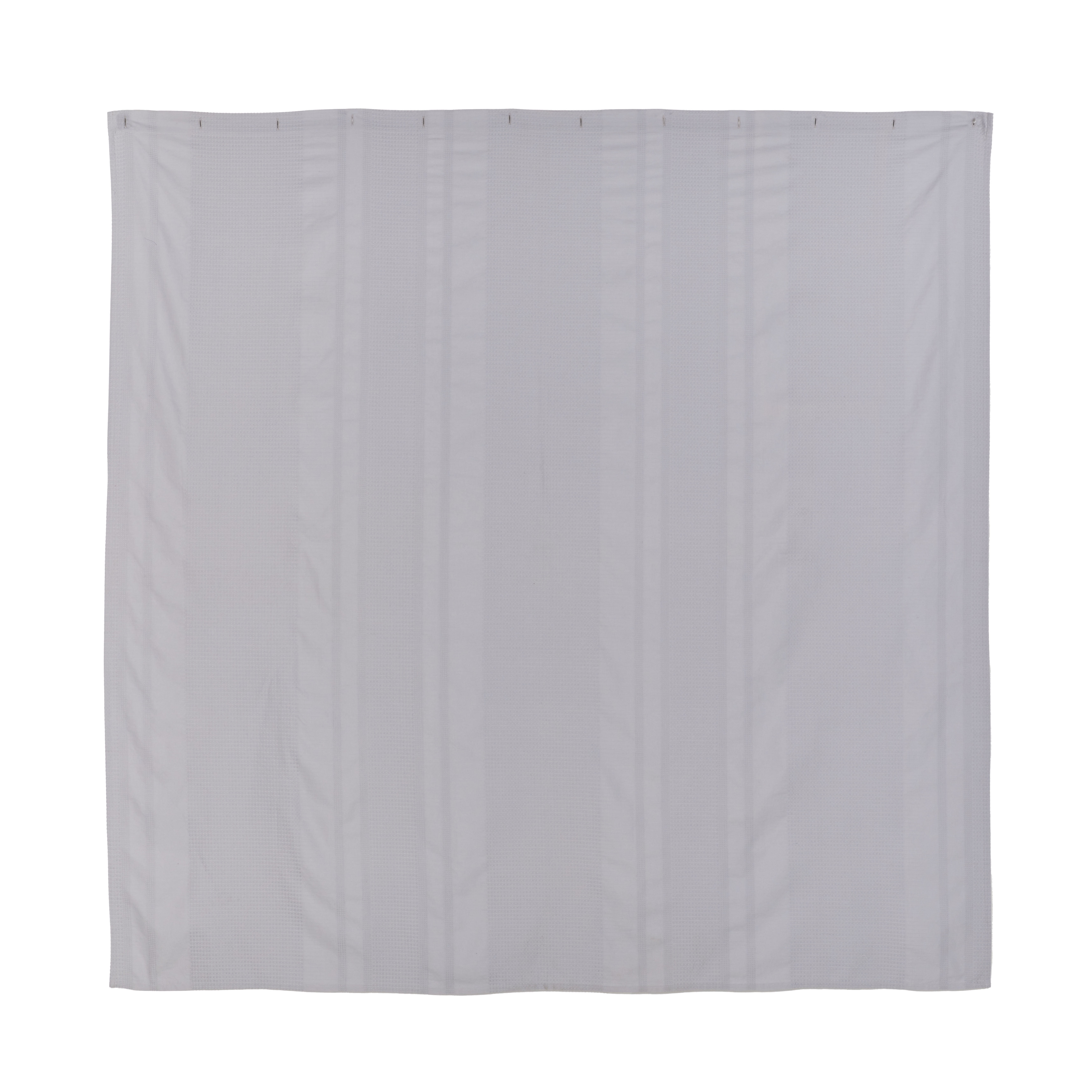 Better Homes & Gardens Waffle Stripe Shower Curtain – Soft Silver, 72" x 72" – Textured Fabric for Modern Bathroom Décor