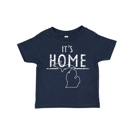 

Inktastic It s Home- State of Michigan Outline Distressed Text Gift Toddler Boy or Toddler Girl T-Shirt