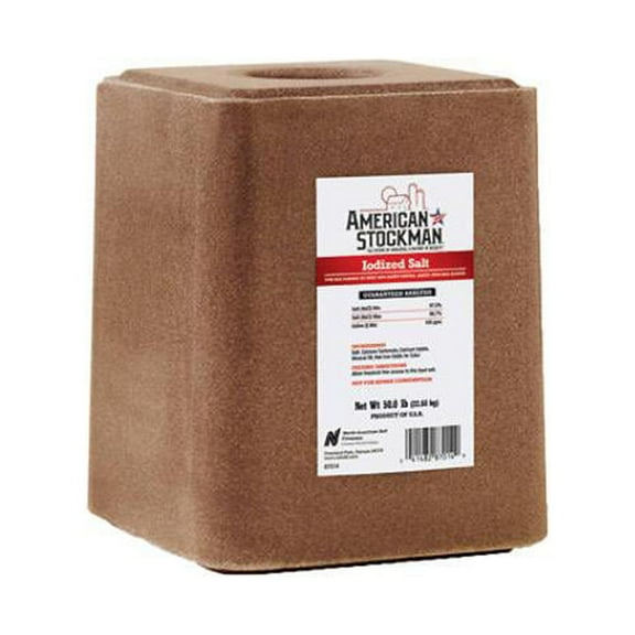 American Stockman 2274700 Iodized Block Ag Salt 50-Lbs. - Quantity 1
