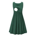 thumbnail image 4 of Yawrut Women's Breastfeeding Dress for Pregnant Women, Double-Layer Convenient Lactation Round-Neck Sleeveless Fashionable Dress,Size: S-XL, 4 of 5