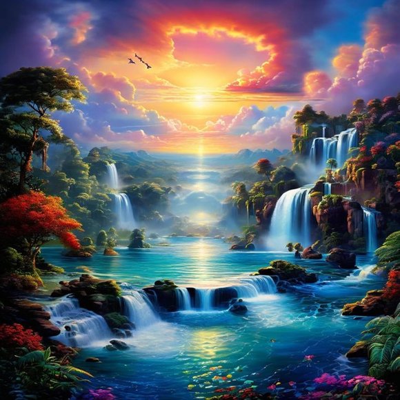 Juego de pintura de diamantes 5D (para principiantes adultos), juego de arte de piedras preciosas de diamantes redondos completos para adultos, decoración de pared del hogar, sin marco.,Multicolor,D