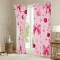thumbnail image 3 of Manfei Girls Pink Ribbon Black Out Curtains, Cartoon Bowknot Bow-tie Curtains Pack of 2 (42x63 Each), Princess Cherry Love Heart Bedroom Curtains, Curtains Blackout Bedroom Decor, 3 of 6